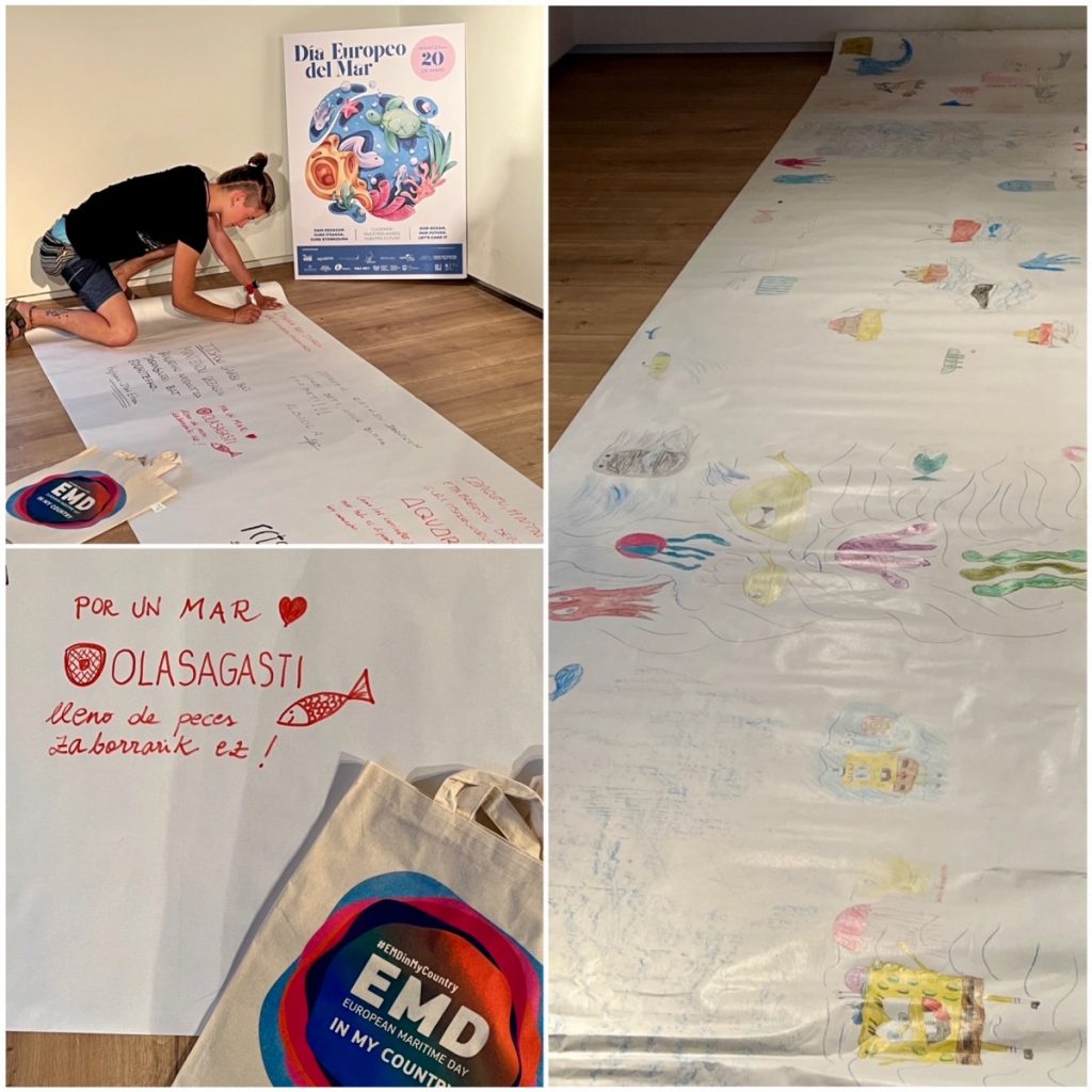 40-meter sheet of paper designed by children and San Sebastian Sea Actors for the Europeann Maritime Day.